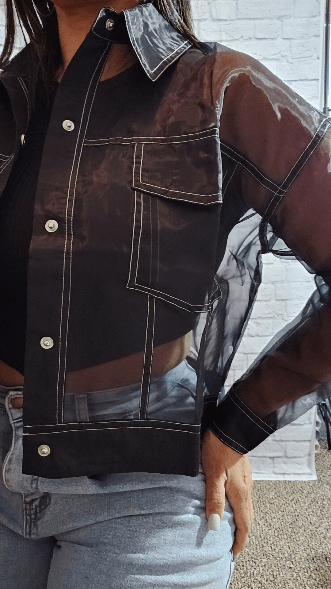 Contrast Stitched Jacket