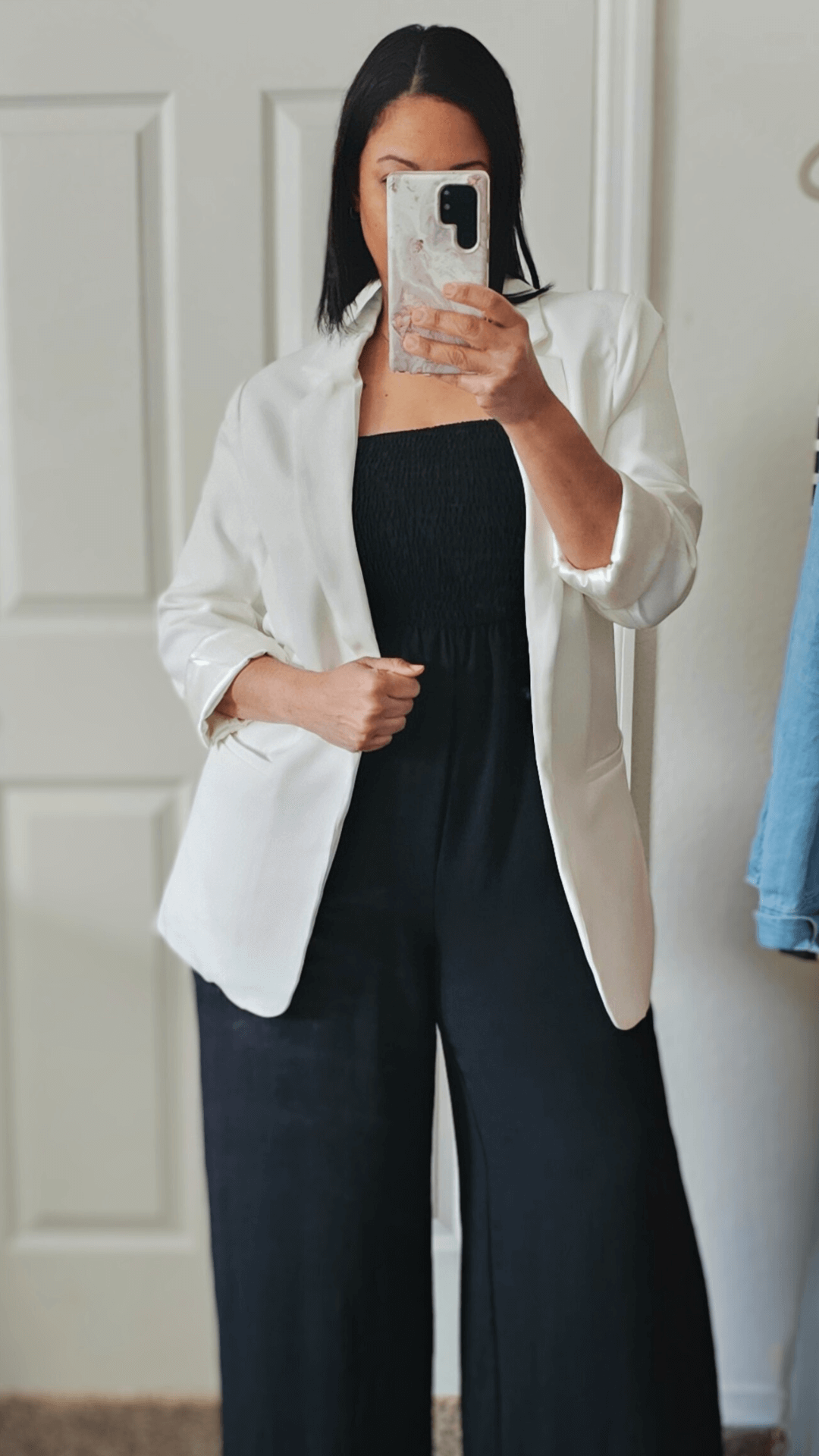 Ivory Open Front Classic Blazer