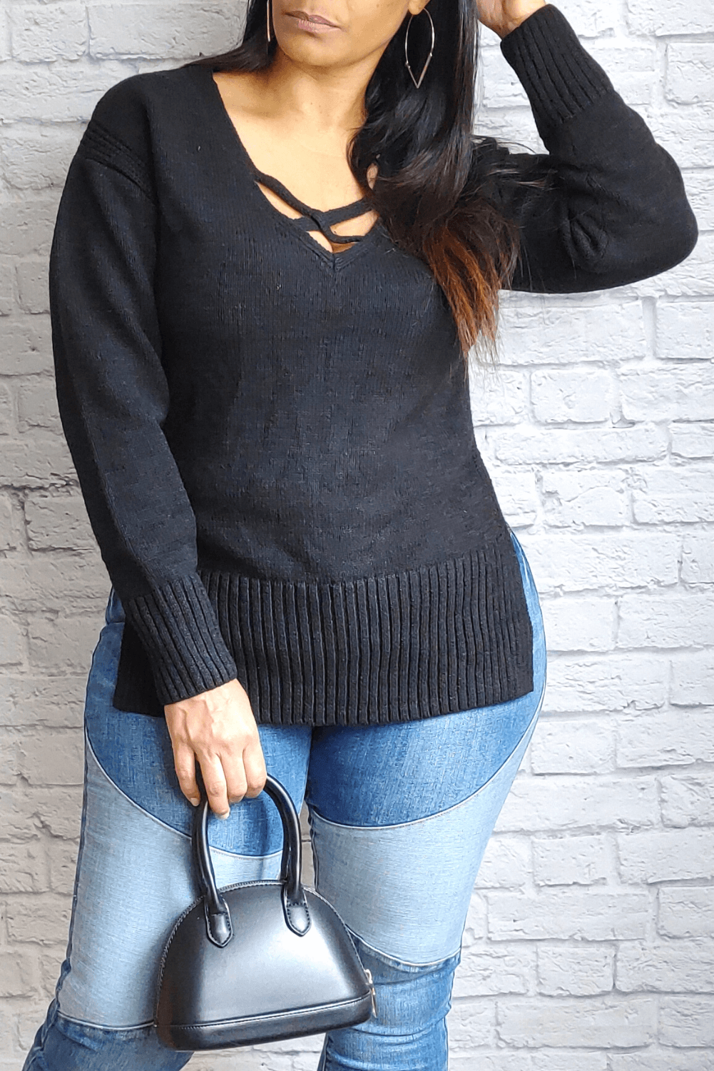 Black criss on sale cross sweater